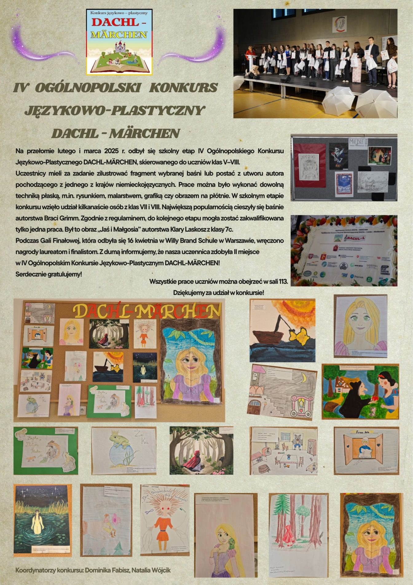 Plakat z informacją o IV Ogólnopolskim Konkursie Językowo-Plastycznego DACHL-MÄRCHEN