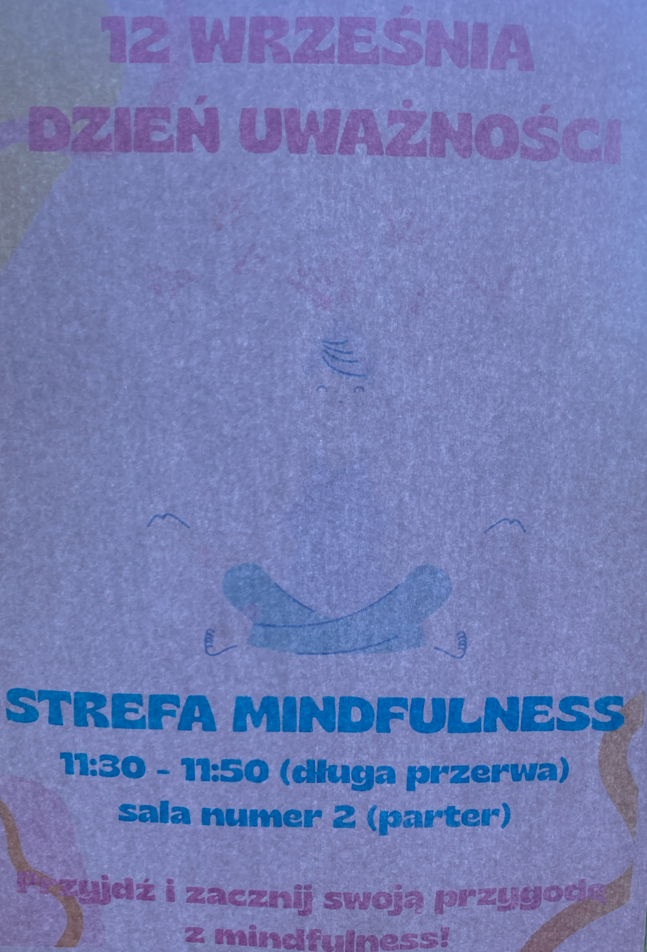 Plakat zatytułowany Dzień Uważności