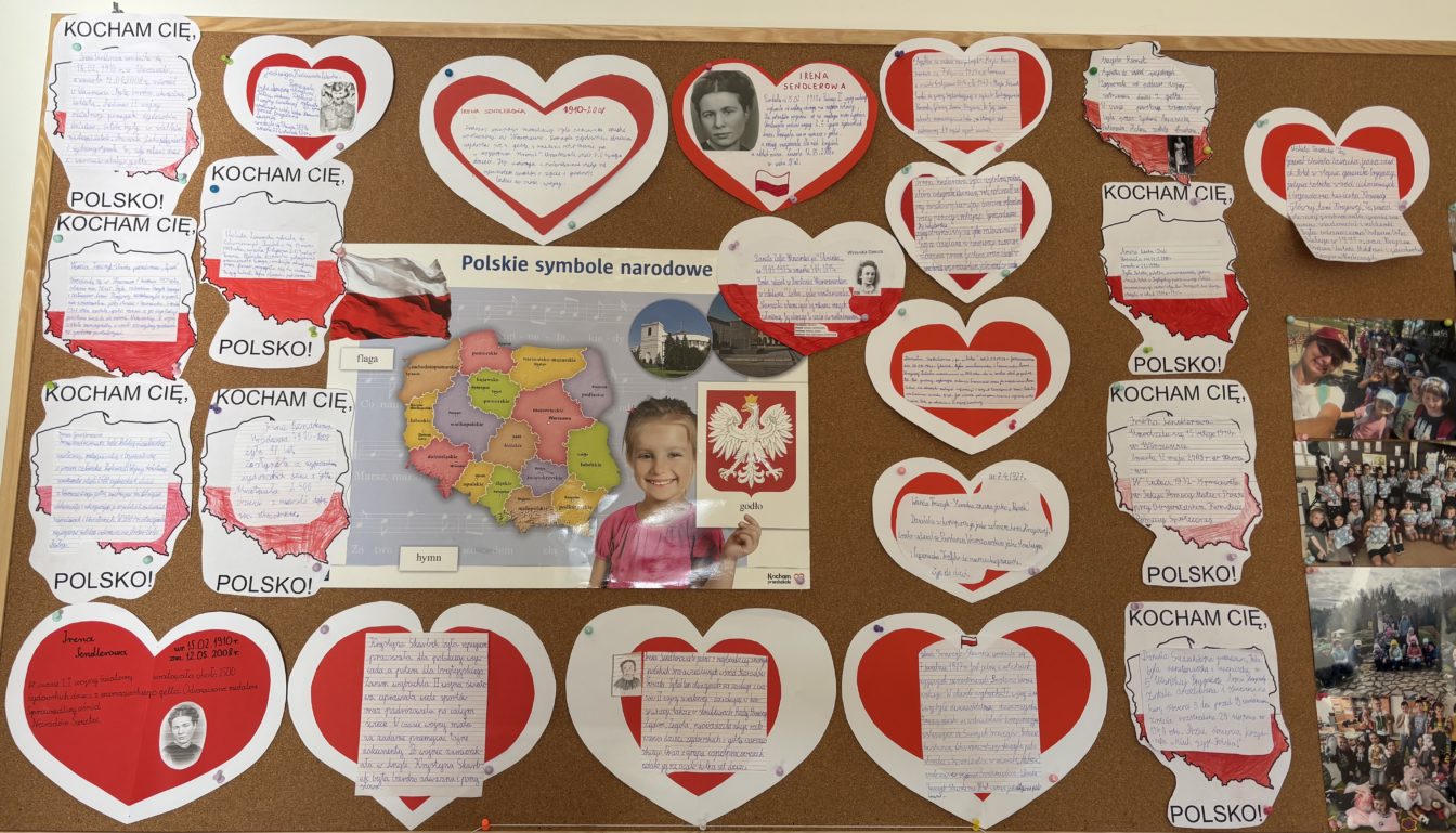 2. Zdjęcie przedstawia gazetkę klasową, są to prace wykonane przez uczniów klasy 3G.